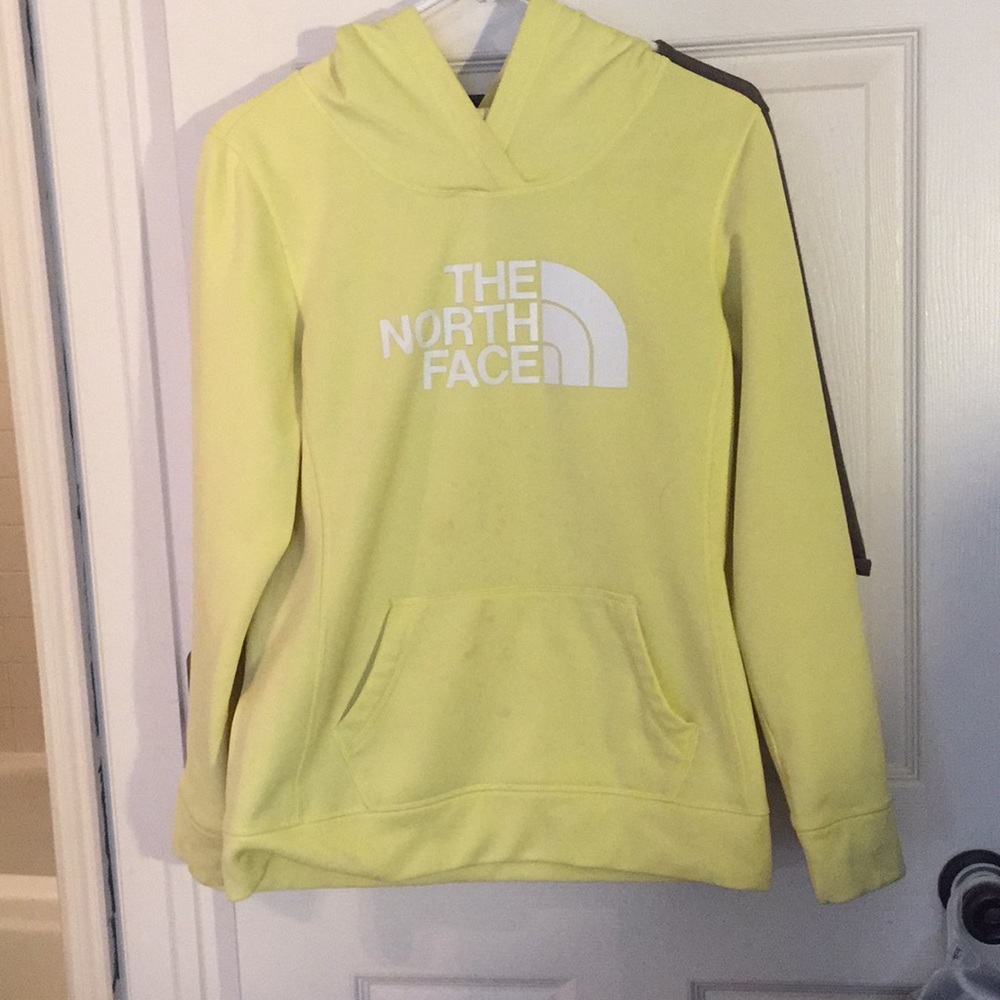 North Face yellow sweatshirt